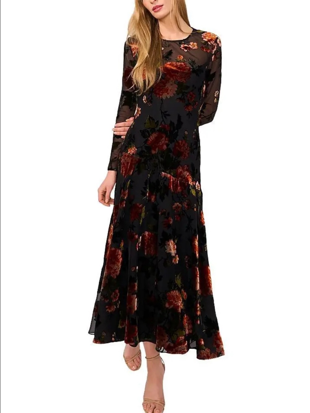 NWT Ted Baker London Bellara Velvet Burnout Maxi Dress Size 6 #Floral #maxidress